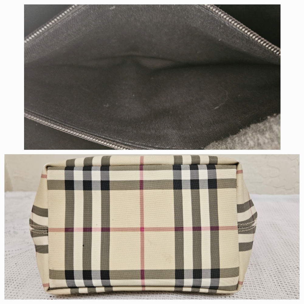 Burberry Coated Canvas Small Handbag Satchel AUTHENTIC - Picture 15 of 16
